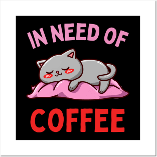 In need of coffee lover coffee addict Funny tired sleepy unicorn Posters and Art
